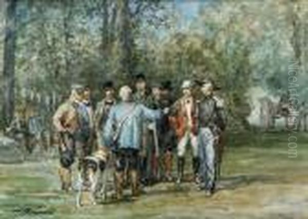 Le Rapport De Chasse Oil Painting by Charles Olivier De Penne