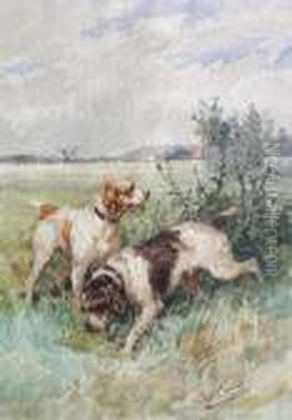 Chiens Sur La Trace Oil Painting by Charles Olivier De Penne