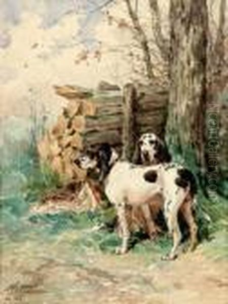 Le Relais De Chiens Oil Painting by Charles Olivier De Penne