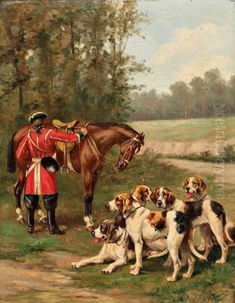 Aufbruch Zur Jagd Oil Painting by Charles Olivier De Penne