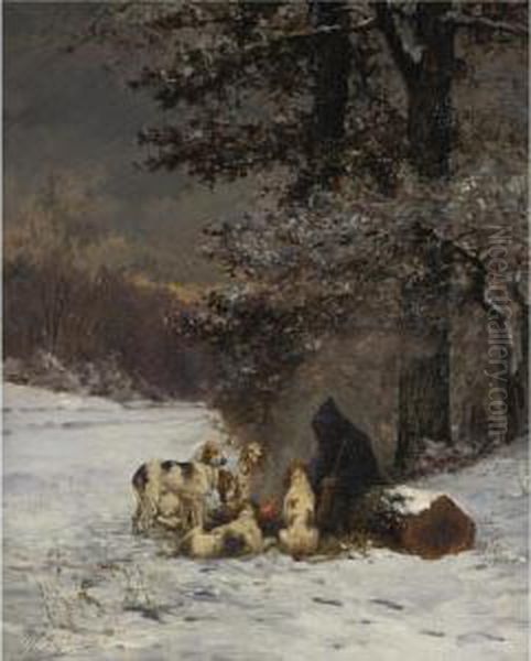 A Warm Break From The Hunt by Charles Olivier De Penne