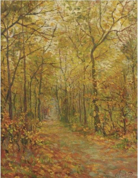 Path Through The Forest Oil Painting by Charles Olivier De Penne