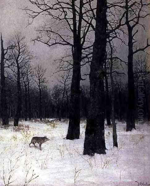 Wood in Winter, 1885 Oil Painting by Isaak Ilyich Levitan