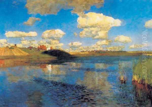 Lake, Russia, 1900 (unfinished) Oil Painting by Isaak Ilyich Levitan