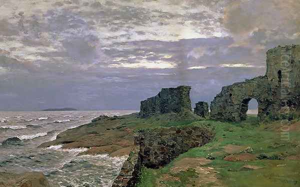 Remains of Bygone Days, Twilight, Finland, 1897 Oil Painting by Isaak Ilyich Levitan