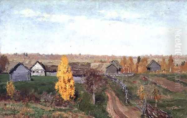 Golden Autumn in the Village, 1889 Oil Painting by Isaak Ilyich Levitan