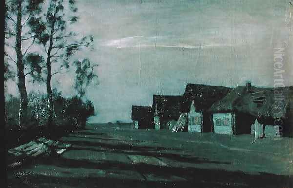 Village by Moonlight, 1897 Oil Painting by Isaak Ilyich Levitan