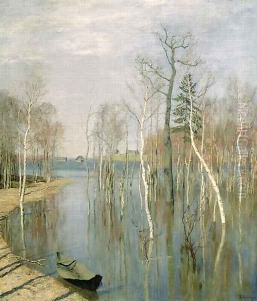 Spring, High Water, 1897 Oil Painting by Isaak Ilyich Levitan