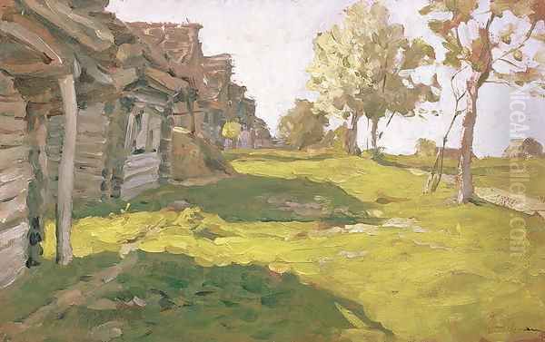 Sunlit Day. A Small Village, 1898 Oil Painting by Isaak Ilyich Levitan