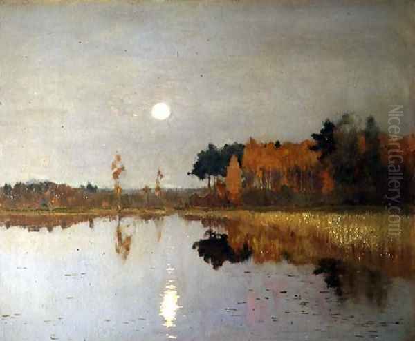 The Twilight Moon, 1899 Oil Painting by Isaak Ilyich Levitan