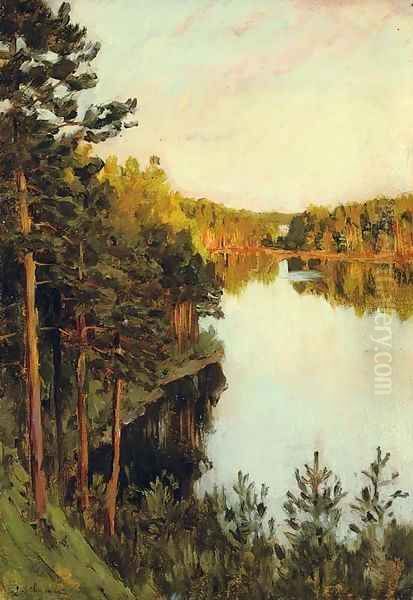 Lake in the forest Oil Painting by Isaak Ilyich Levitan