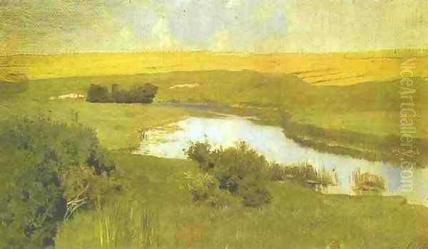 The Istra River Study 1885 1886 Oil Painting by Isaak Ilyich Levitan