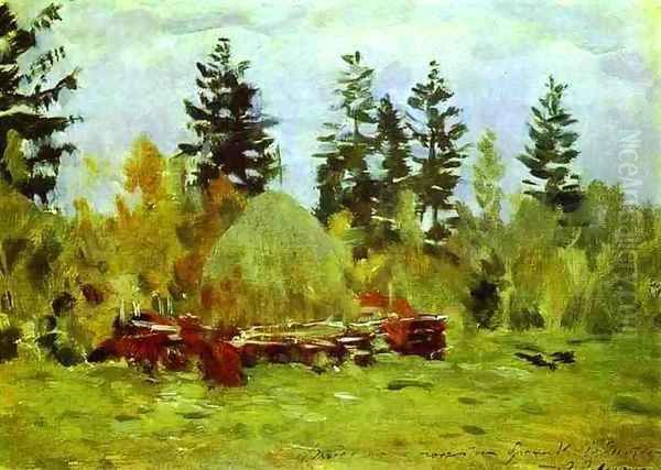 A Haystack Study 1894 Oil Painting by Isaak Ilyich Levitan