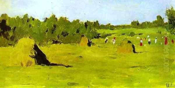 Haymaking Study 1900 Oil Painting by Isaak Ilyich Levitan