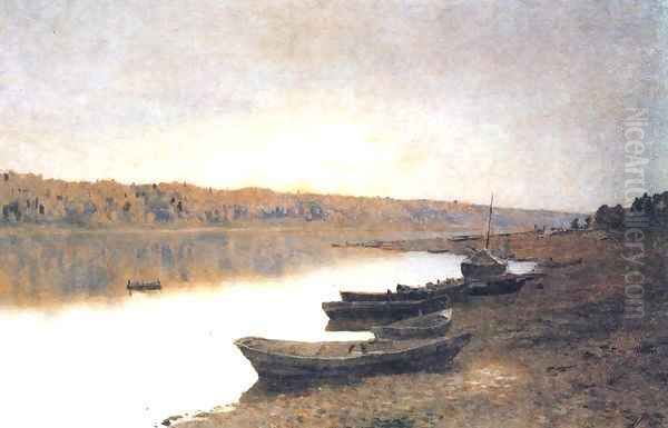 On the river Volga 1888 Oil Painting by Isaak Ilyich Levitan