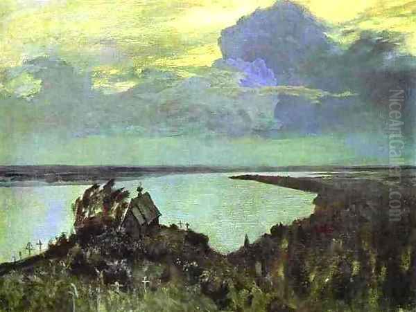 Above the Eternal Peace Study 1894 Oil Painting by Isaak Ilyich Levitan