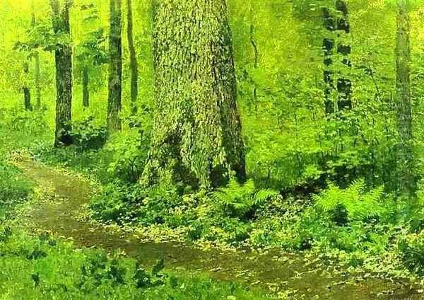 Footpath in a Forest Ferns 1895 Oil Painting by Isaak Ilyich Levitan