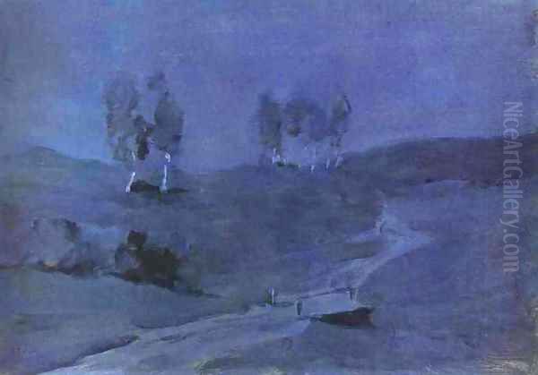 Shadows Moonlit Night 1885 Oil Painting by Isaak Ilyich Levitan