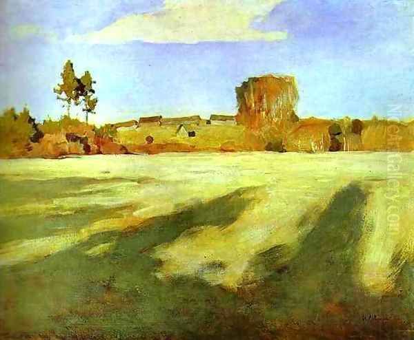 Field after Harvest 1897 Oil Painting by Isaak Ilyich Levitan