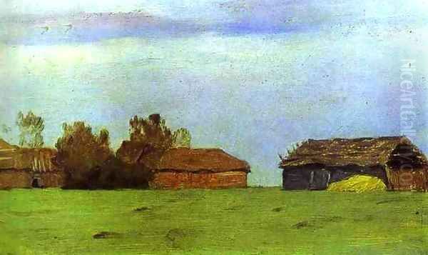 Landscape with Buildings Oil Painting by Isaak Ilyich Levitan