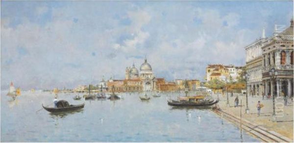 A View Of Venice Oil Painting by Antonio Maria de Reyna