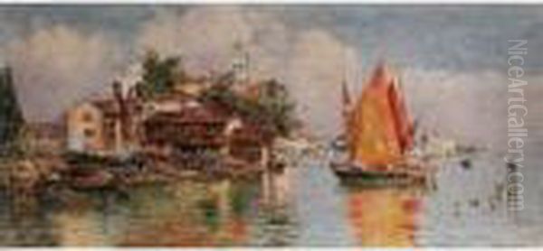 Venezianische Vedute Oil Painting by Antonio Maria de Reyna