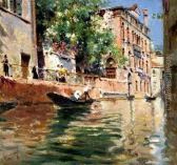 Canal De Venecia Oil Painting by Antonio Maria de Reyna