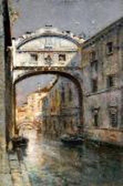 Canal De Venecia Oil Painting by Antonio Maria de Reyna