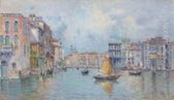 The Grand Canal, Venice Oil Painting by Antonio Maria de Reyna