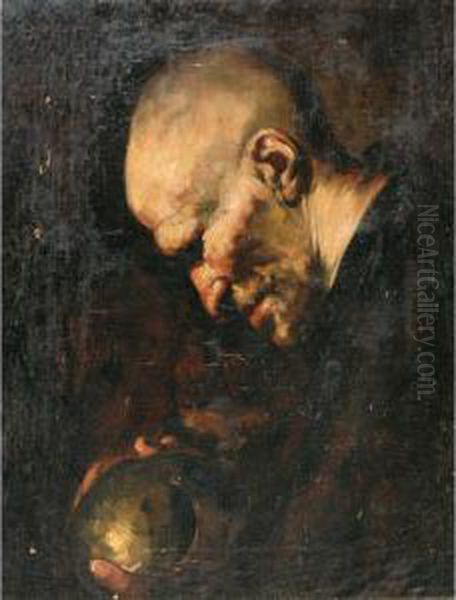 A Philosopher Contemplating The World Oil Painting by Jusepe de Ribera