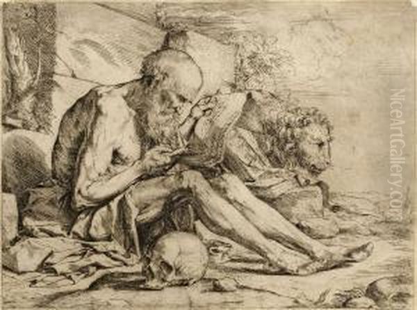 St. Jerome In The Wilderness Oil Painting by Jusepe de Ribera