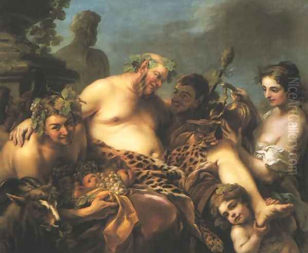 Drunken Silenus Oil Painting by Carle van Loo