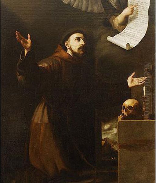 San Francisco Recibe Los Siete Privilegios Oil Painting by Jusepe de Ribera