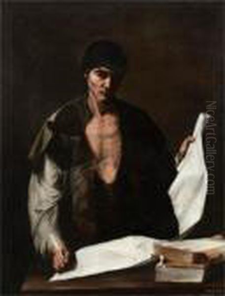 Archimede Oil Painting by Jusepe de Ribera