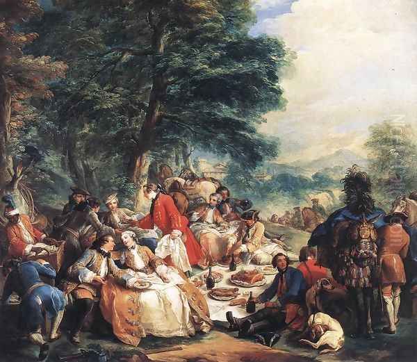 Halt During the Hunt 1737 Oil Painting by Carle van Loo