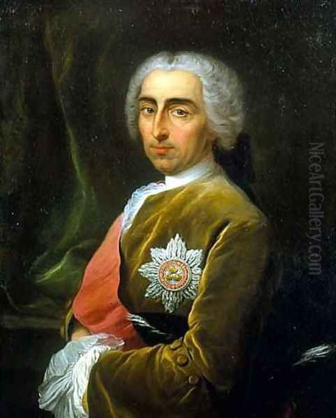 A Portrait of William, 1st Viscount Bateman, of Shobdon Court, near Leominster, Herefordshire Oil Painting by Carle van Loo