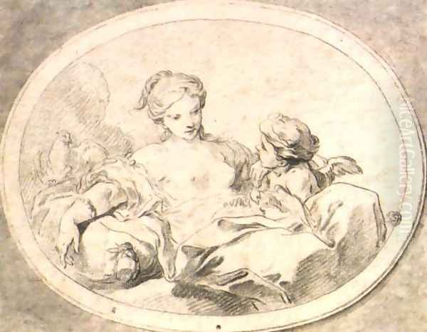 Venus and Cupid Oil Painting by Carle van Loo