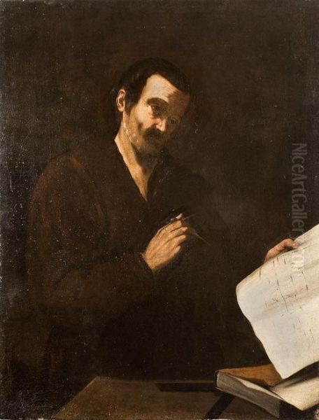 Filosofo In Abito Nero Oil Painting by Jusepe de Ribera