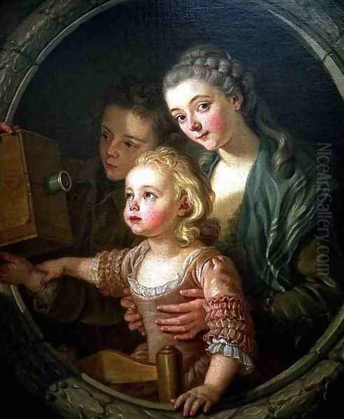 The Magic Lantern Oil Painting by Carle van Loo