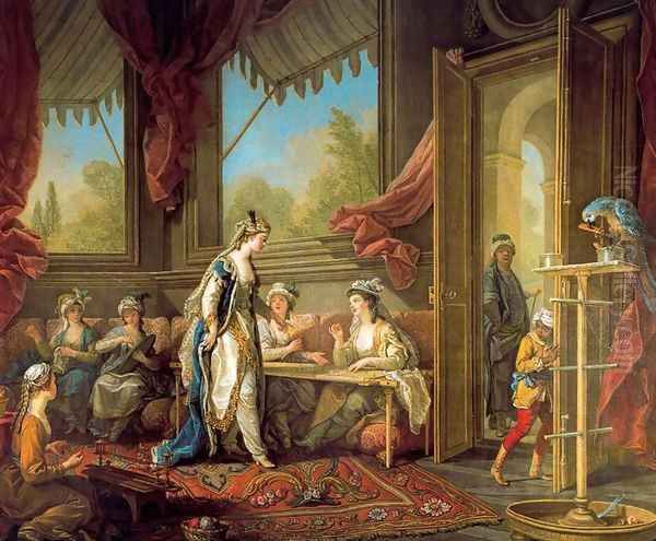 The Sultana Sets Work for the Odalisques Oil Painting by Carle van Loo