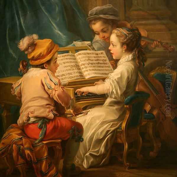 Music Oil Painting by Carle van Loo