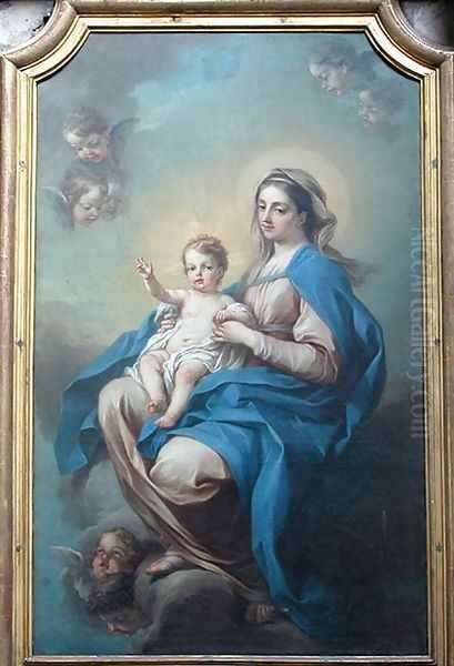 Blue Virgin Oil Painting by Carle van Loo