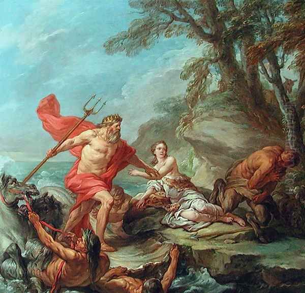 Neptune and Amymone Oil Painting by Carle van Loo