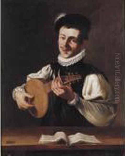 Lute Player: The Sense Of Hearing Oil Painting by Jusepe de Ribera