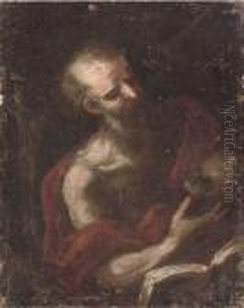 Saint Jerome In His Study Oil Painting by Jusepe de Ribera