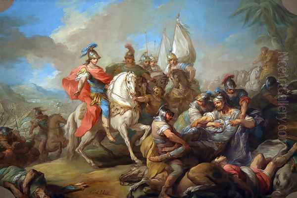 The Victory of Alexander over Porus Oil Painting by Carle van Loo