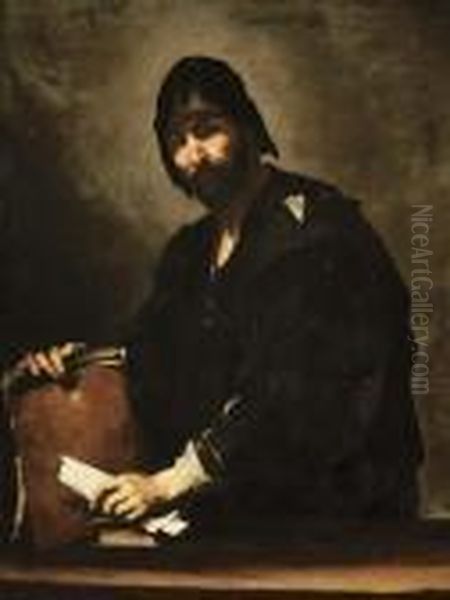 A Philosopher Oil Painting by Jusepe de Ribera