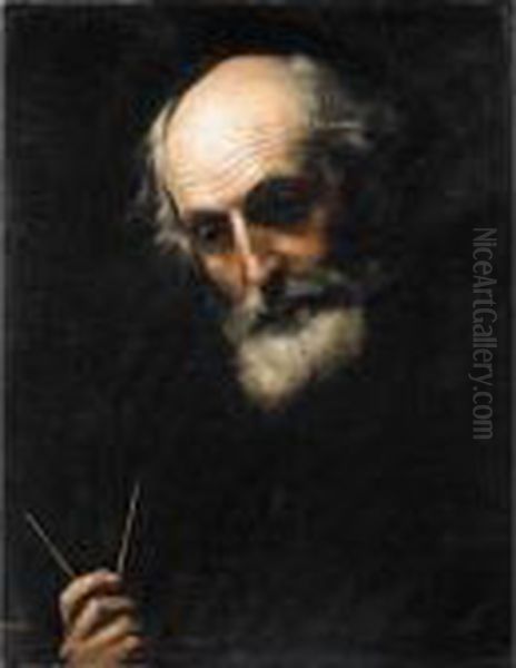 A Philosopher Oil Painting by Jusepe de Ribera