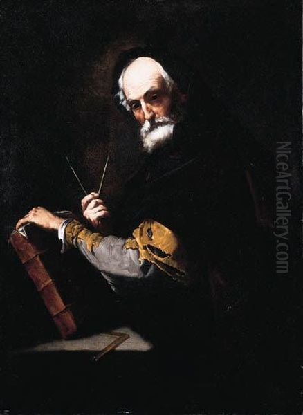 A Philosopher Oil Painting by Jusepe de Ribera