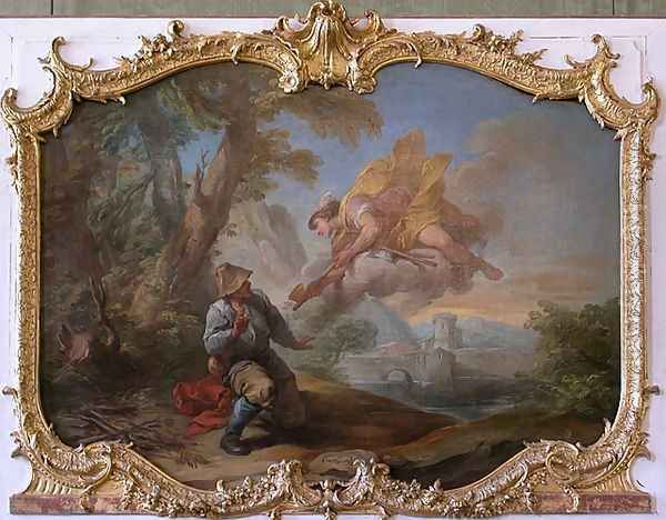 Mercury with axes going to woodcutter Oil Painting by Carle van Loo